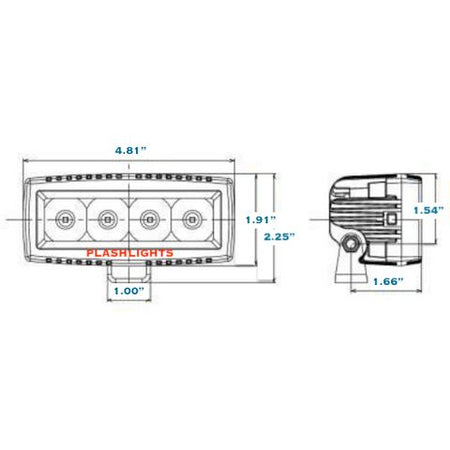 Plash - Low Profile LED Spotlight - 8° Spot, 40W, 9-36V, 3.2A, IP69K (40-LP-SP) — Quality Boat Parts