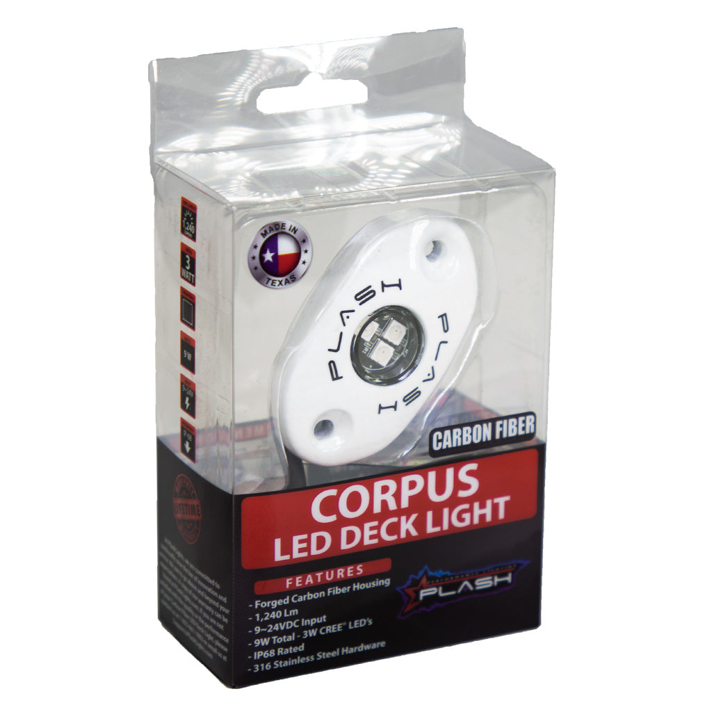 Plash - CORPUS LED Deck Light - White, RGB, 9W, 9-24V, IP68 (CF-RL-RGB-S-WHT) — Quality Boat Parts