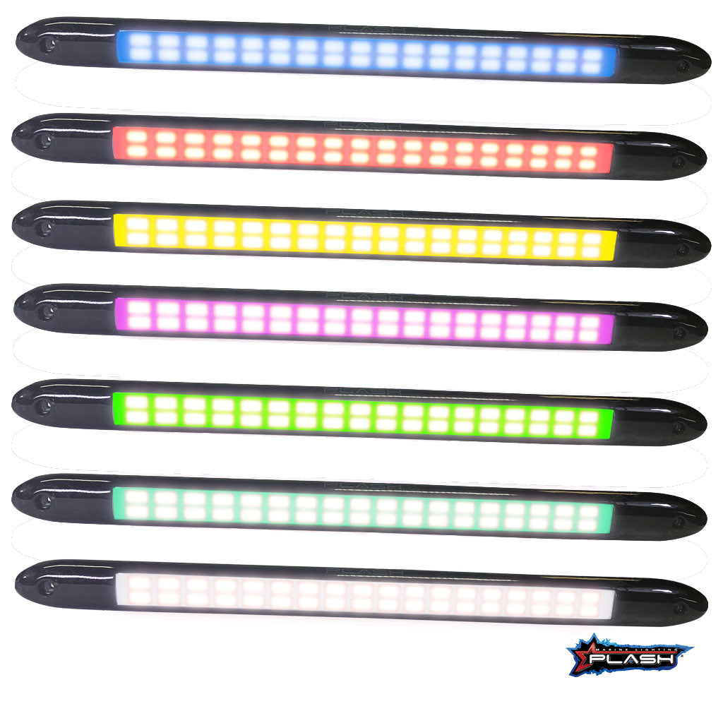 Plash - LED Bar Light - IP67, 12V, Low Profile, RGBW, 20W, 1.6A — Quality Boat Parts