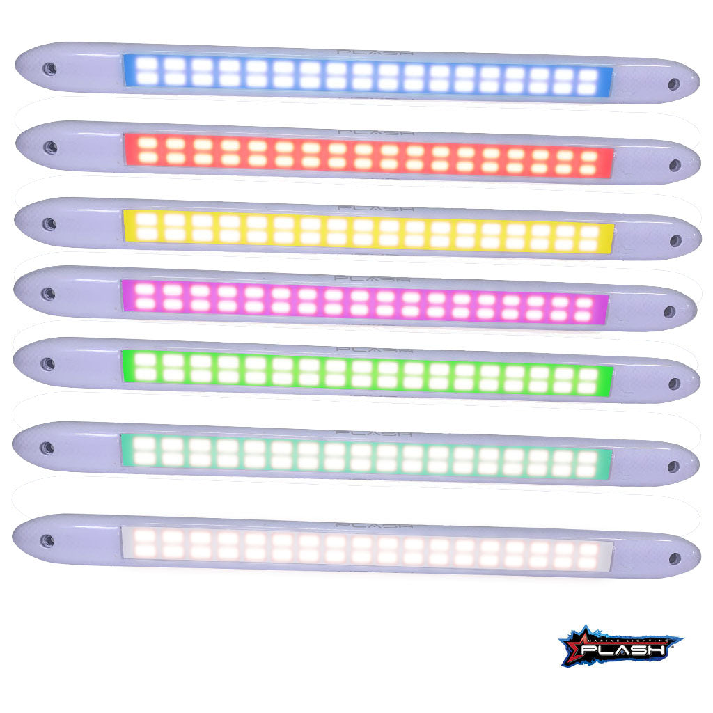 Plash - LED Bar Light - IP67, 12V, Low Profile, RGBW, 20W, 1.6A — Quality Boat Parts
