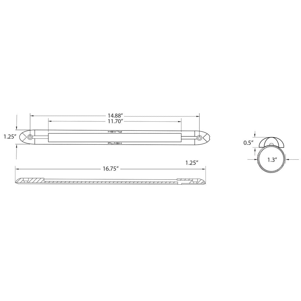 Plash - LED Bar Light - IP67, 12V, Low Profile, RGBW, 20W, 1.6A — Quality Boat Parts