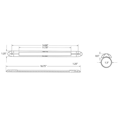Plash - LED Bar Light - IP67, 12V, Low Profile, RGBW, 20W, 1.6A — Quality Boat Parts