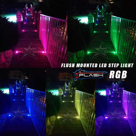 Plash - LED Step Light - Stainless Steel, RGB, 12V, IP68 (DL-SS-RGB) — Quality Boat Parts