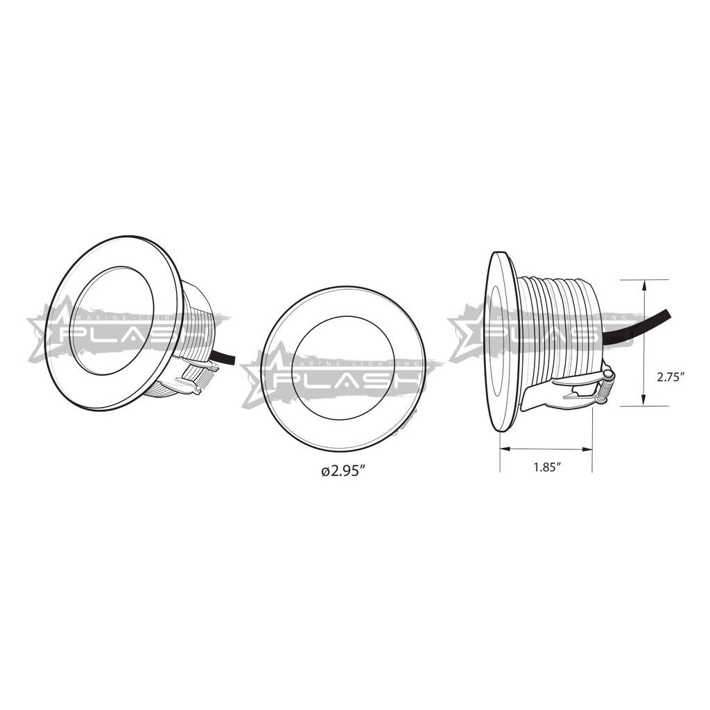 Plash - VEGA LED Downlight - RGB, 12V-24V, 10W, IP67 (DL-VEGA) — Quality Boat Parts