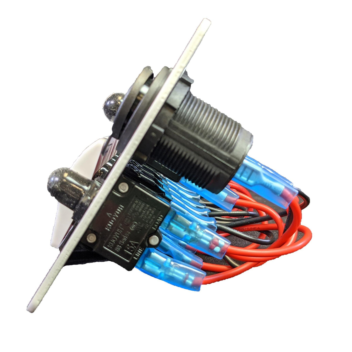 Plash - Switch Panel - 5 Switch, with Breakers, Voltmeter, White (EL-LF5Z/S-VT-WHT) — Quality Boat Parts