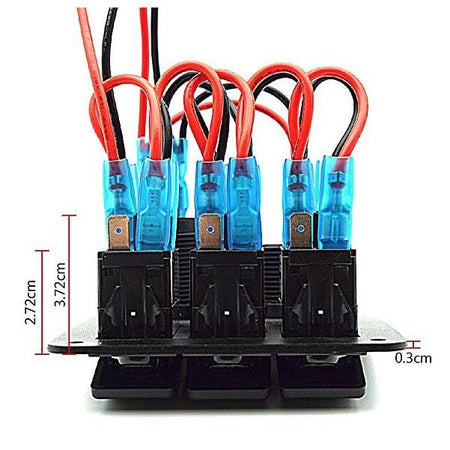 Plash - Switch Panel with Voltmeter, USB - Dual USB Charger, 12V-24V, 20A — Quality Boat Parts