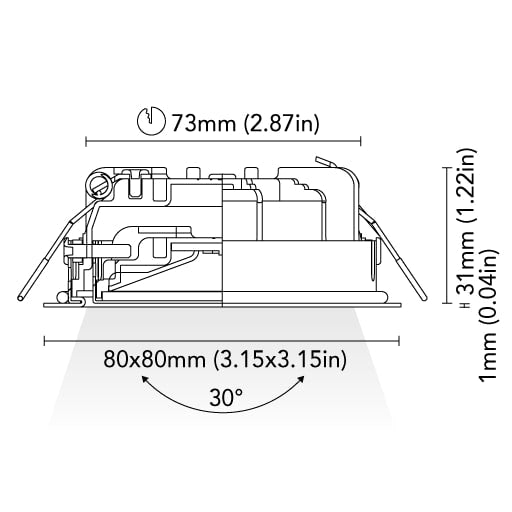 BCM - Atlanta 80 Downlight - 2W, 3000K, 8-32V, IP66, 191Lm, Warm White — Quality Boat Parts