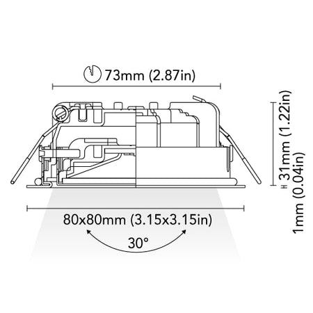 BCM - Atlanta 80 Downlight - 2W, 3000K, 8-32V, IP66, 191Lm, Warm White — Quality Boat Parts