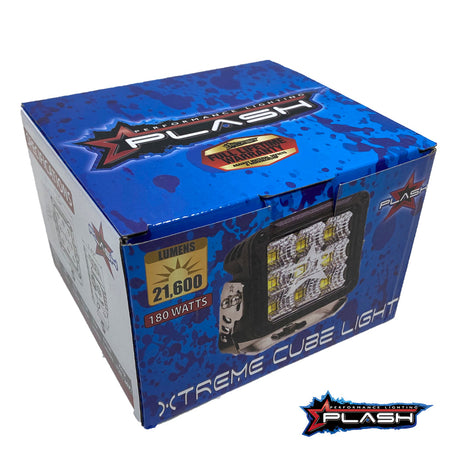 Plash - XTREME Cube Spotlight - IP67, 9-36V, 6000K, Cool White, 21600lm, 10A (180-FL-BLK) — Quality Boat Parts