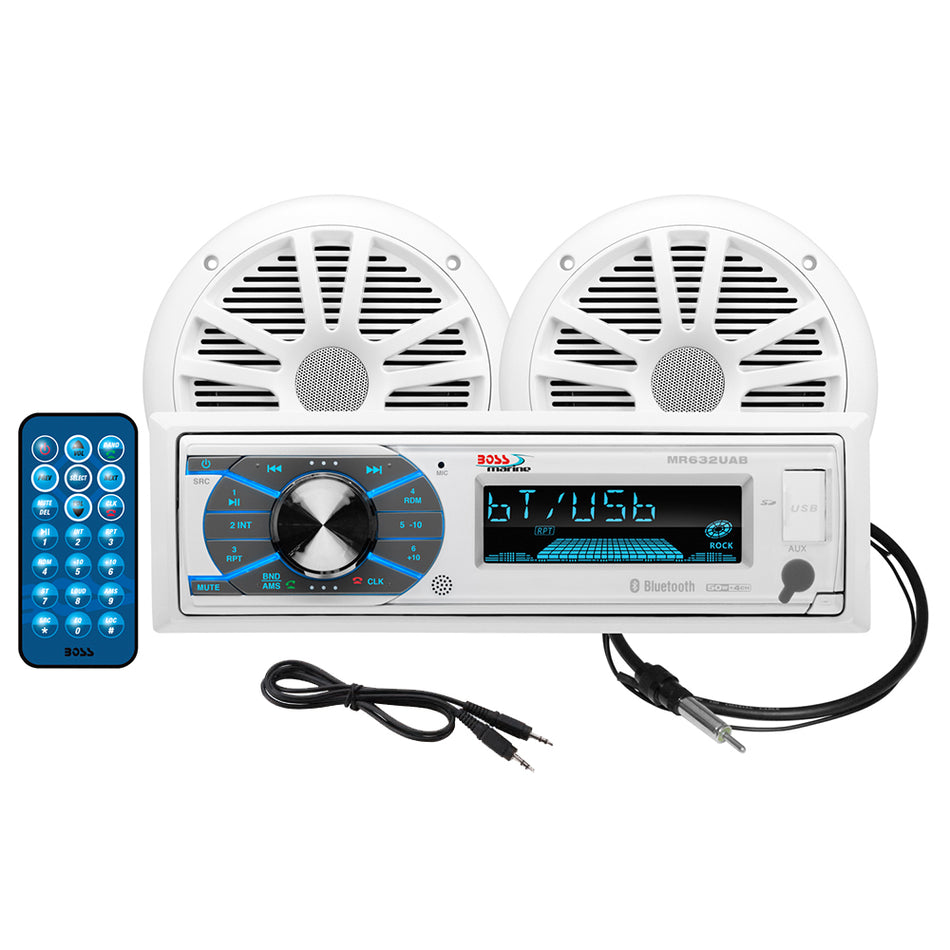 Boss Audio - MCK632WB Kit Speaker - 6.5", White, AM/FM/BT/USB, Remote Control — Quality Boat Parts