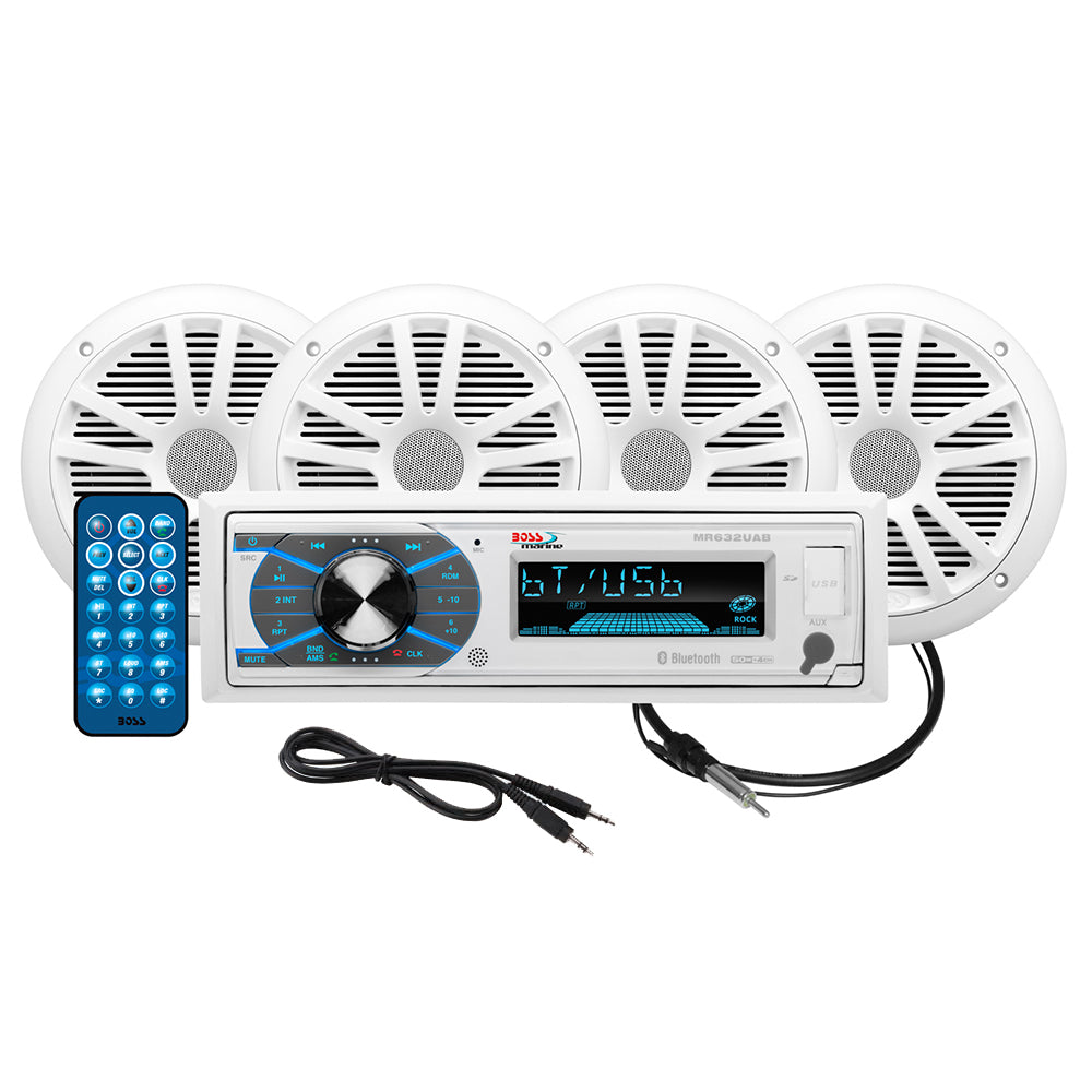 Boss Audio - MCK632WB Kit Speaker - 6.5", White, AM/FM/BT/USB, Remote Control — Quality Boat Parts