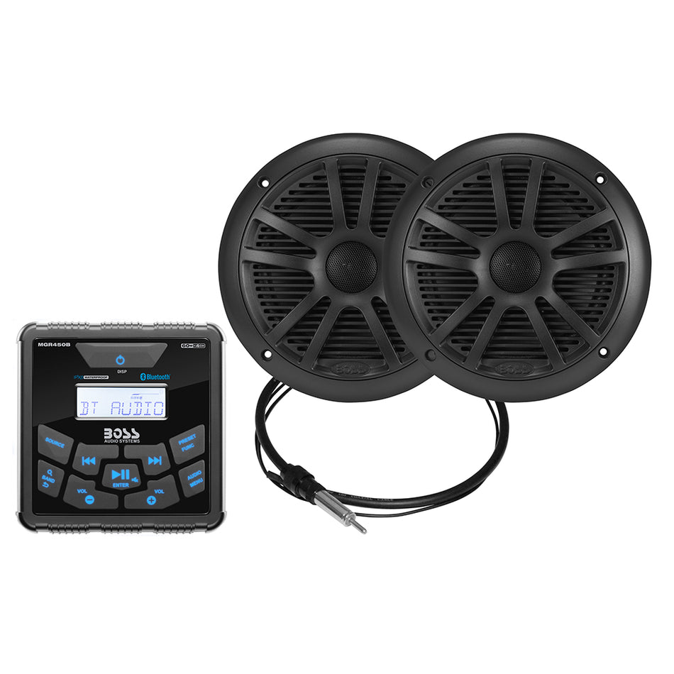 Boss Audio - MCKGB450W Speaker Kit - 6.5", AM/FM/BT/USB — Quality Boat Parts