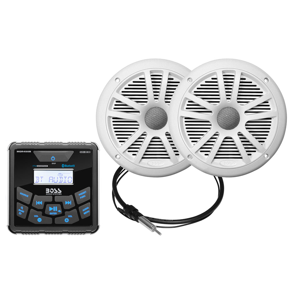 Boss Audio - MCKGB450W Speaker Kit - 6.5", AM/FM/BT/USB — Quality Boat Parts