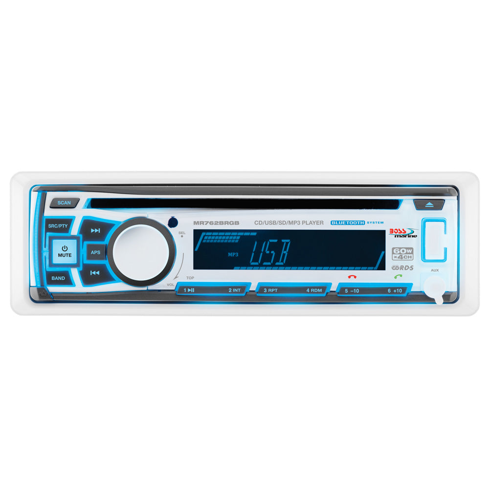 Boss Audio - MR762BRGB Marine Stereo w/ AM/FM/CD/BT/USB — Quality Boat Parts