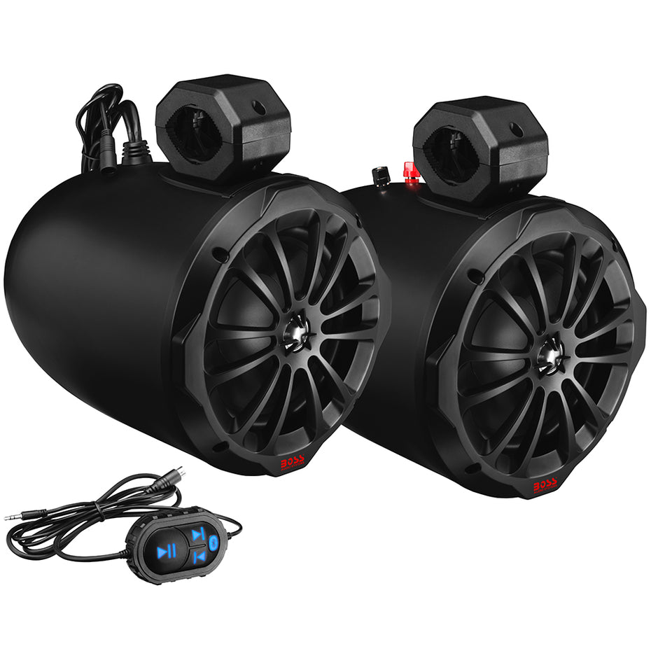 Boss - Audio 8" B82ABT Amplified Waketower Speakers - Matte Black - 850W — Quality Boat Parts