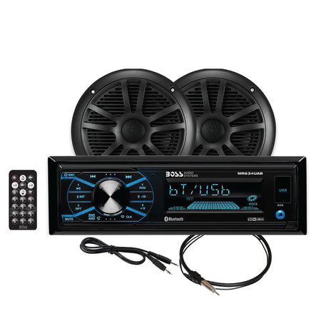 Boss Audio - MCBK634B.6 Marine Stereo & 6.5" Speaker Kit - Black — Quality Boat Parts