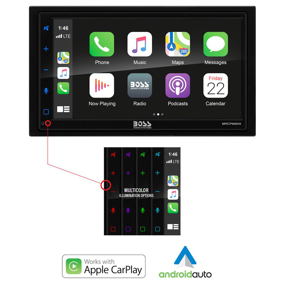 Boss Audio - MRCP9685A Marine Stereo w/ AM/FM/BT/Rear Camera — Quality Boat Parts