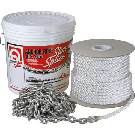 Quick Marine - Anchor Rode - 8mm in, Chain 25ft, 9/16 in, 3-Strand Polyester 300ft — Quality Boat Parts