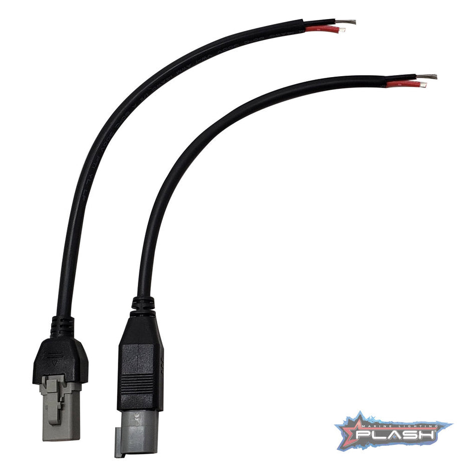 Plash - DTP/ATP Connector - Pigtail Kit, Male/Female, 1ft (WH-DT-CONN-M/F) — Quality Boat Parts