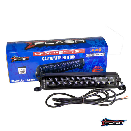 Plash - X2-Series 12" LED Light Bar - 9-32V, 120W, 6000K, Cool White, IP67 — Quality Boat Parts