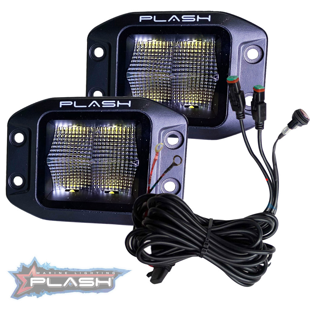 Plash - X2 Cube Flood Light - 40W, IP67, 6000K, Cool White, 4800lm — Quality Boat Parts
