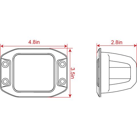 Plash - X2 Cube Flood Light - 40W, IP67, 6000K, Cool White, 4800lm — Quality Boat Parts