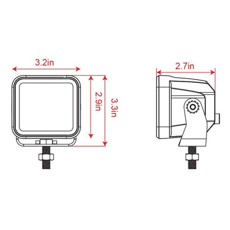 Plash - X2 Cube Flood Light - 40W, IP67, 6000K, Cool White, 4800lm — Quality Boat Parts