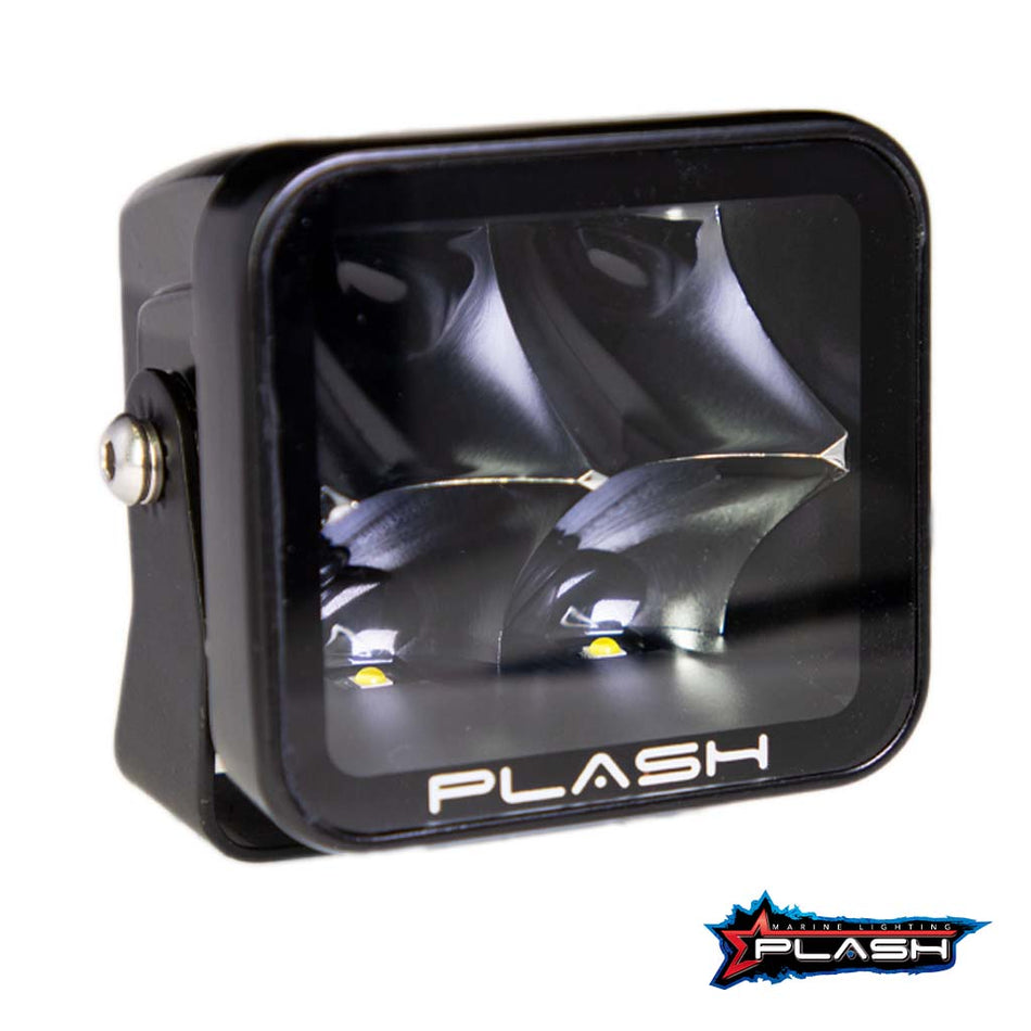 Plash - X2 Cube Spotlight - 40W, 10° Spot, IP67, 6000K, Cool White, 9-32V — Quality Boat Parts