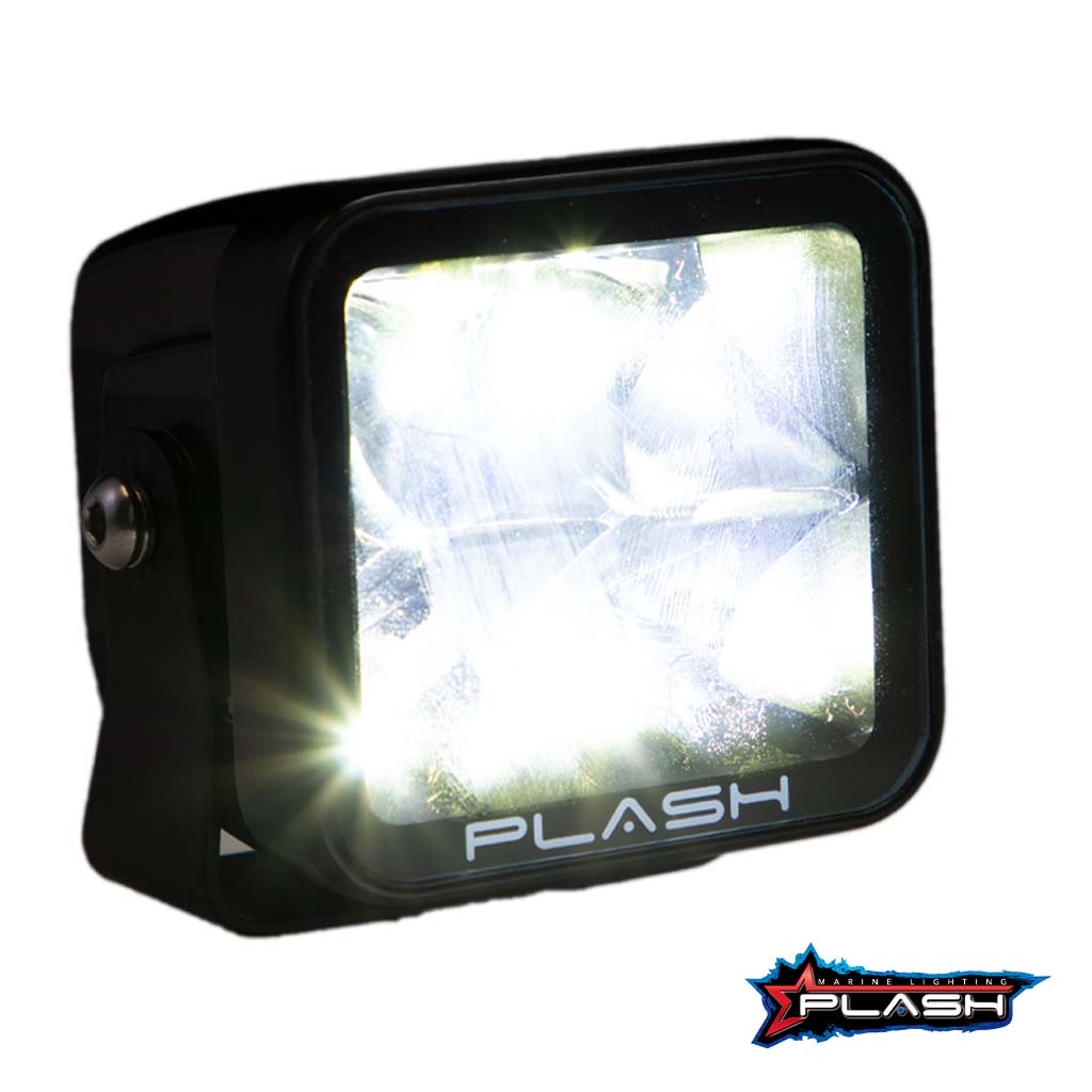Plash - X2 Cube Spotlight - 40W, 10° Spot, IP67, 6000K, Cool White, 9-32V — Quality Boat Parts