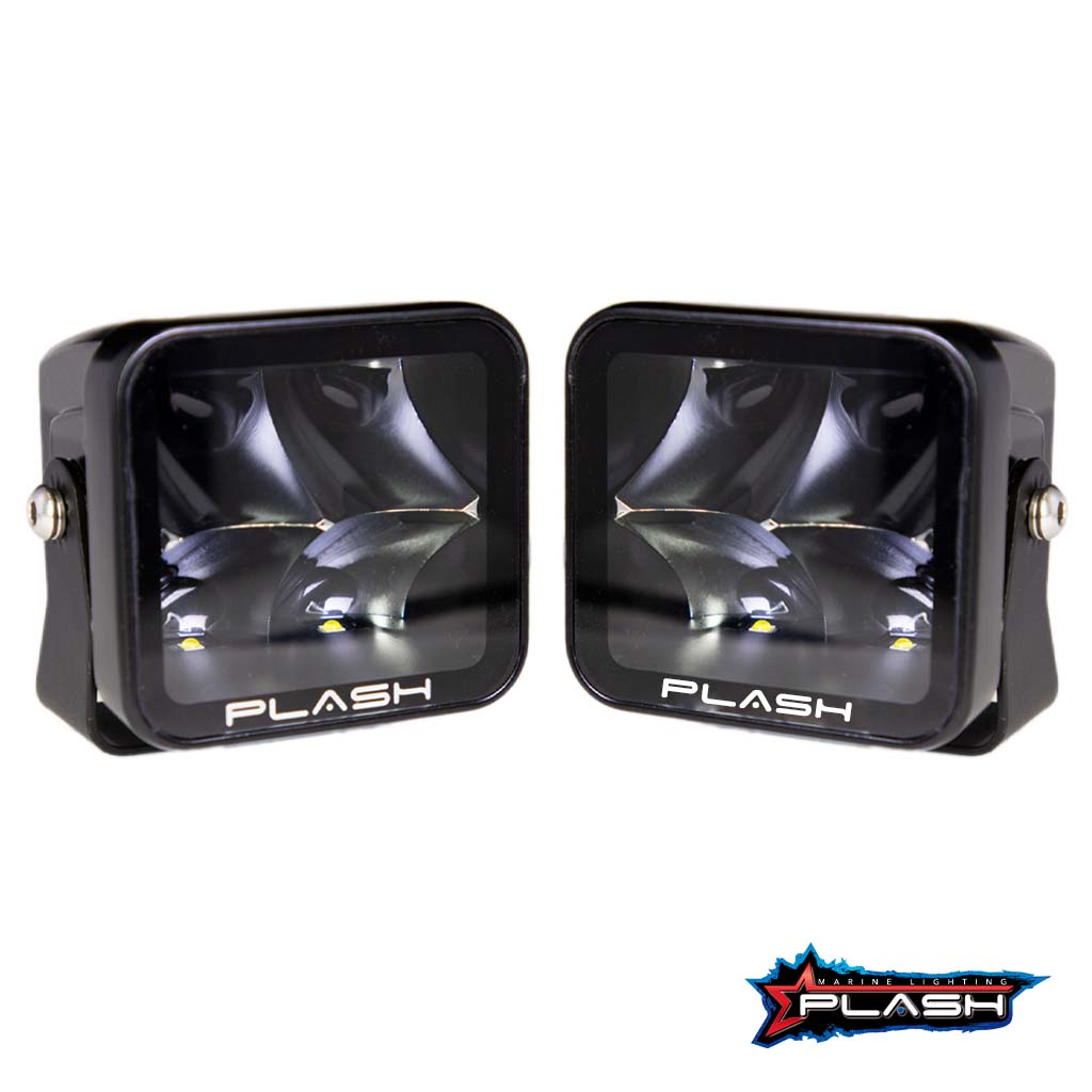 Plash - X2 Cube Spotlight - 40W, 10° Spot, IP67, 6000K, Cool White, 9-32V — Quality Boat Parts