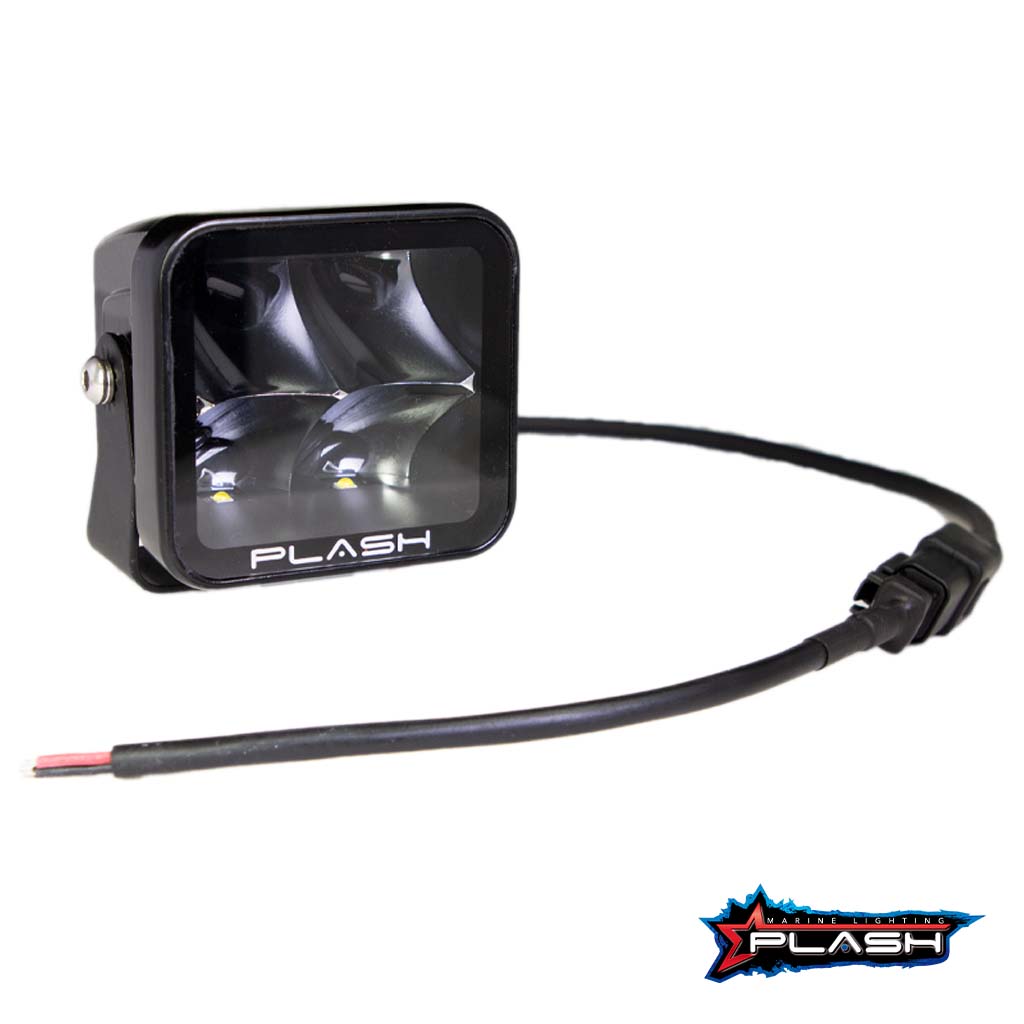 Plash - X2 Cube Spotlight - 40W, 10° Spot, IP67, 6000K, Cool White, 9-32V — Quality Boat Parts