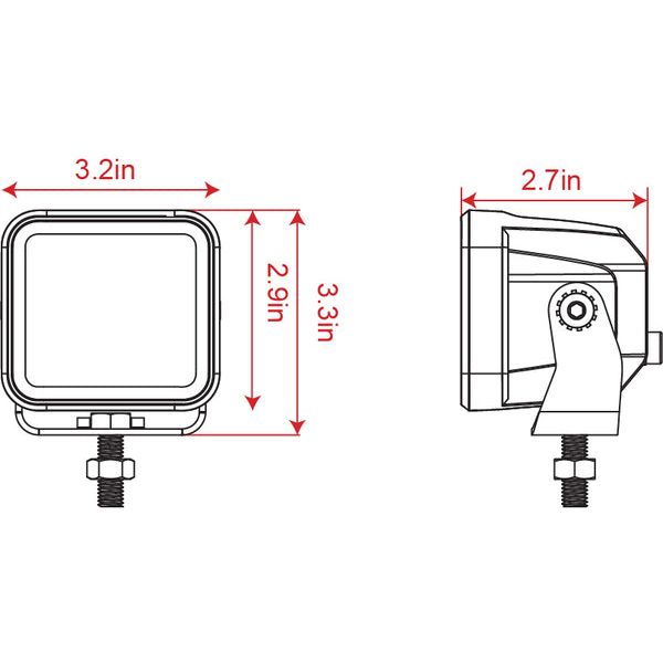 Plash - X2 Cube Spotlight - 40W, 10° Spot, IP67, 6000K, Cool White, 9-32V — Quality Boat Parts