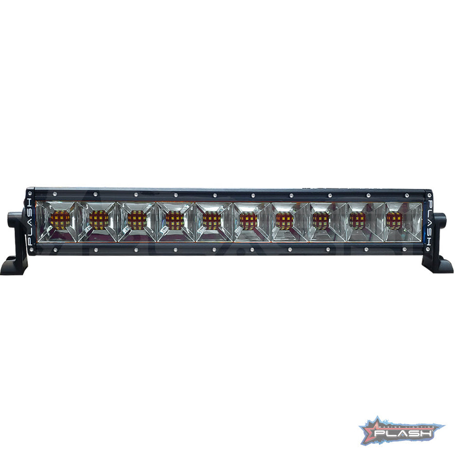 Plash - 20" Fishing Light Bar - 200W, Warm White, 3000K, 12,240lm, IP69K, 9-36V, 7A (XX-20-WW) — Quality Boat Parts