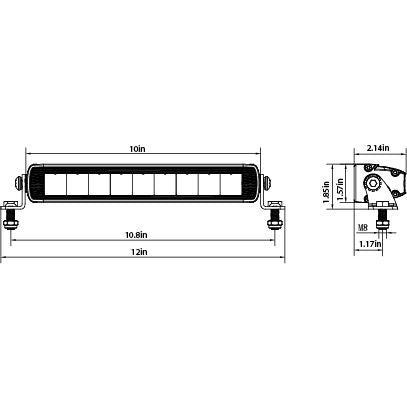 Plash - SRX2-Series 10" LED Light Bar - Black Housing, 45W, 6000K, Cool White, IP67, 9-32V, 3780lm (SRX2-10) — Quality Boat Parts