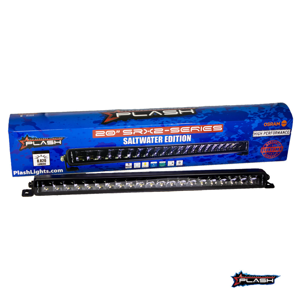 Plash - SRX2-Series LED Light Bar - 9-32V, IP67, 6000K, Cool White, 105W, 7.9A — Quality Boat Parts