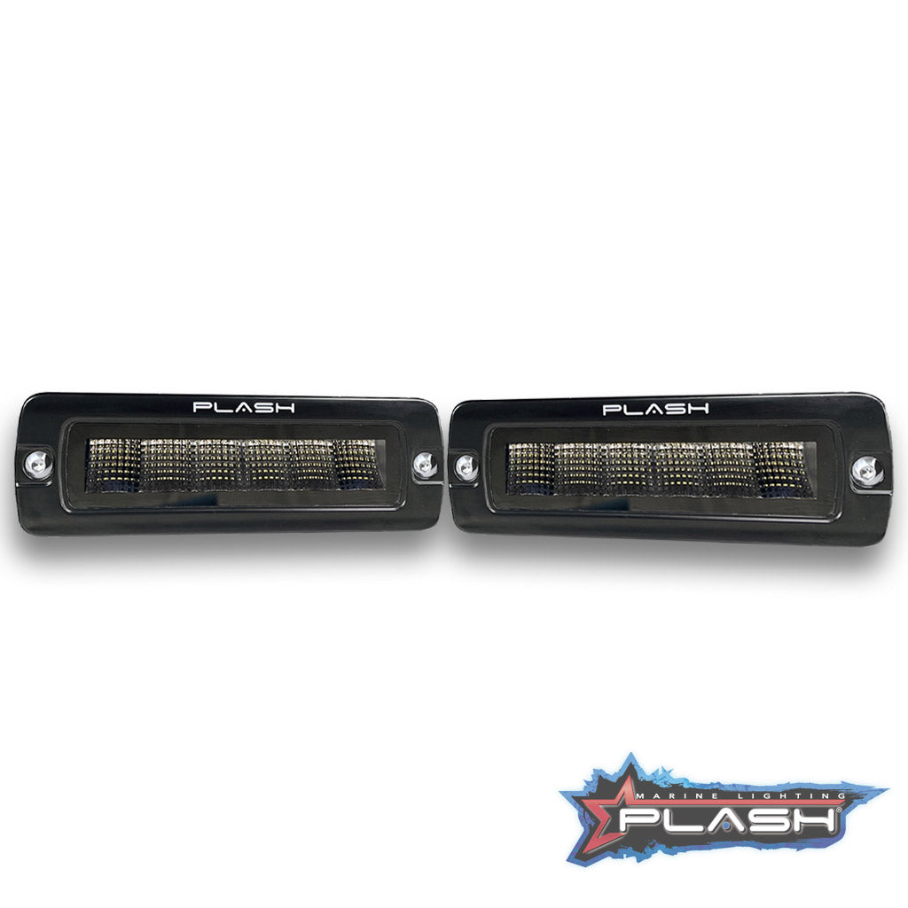 Plash - SRX2 Series 6" LED Reverse Light - Black, IP67, 5700K, Cool White, 2880lm Flush Mounted — Quality Boat Parts