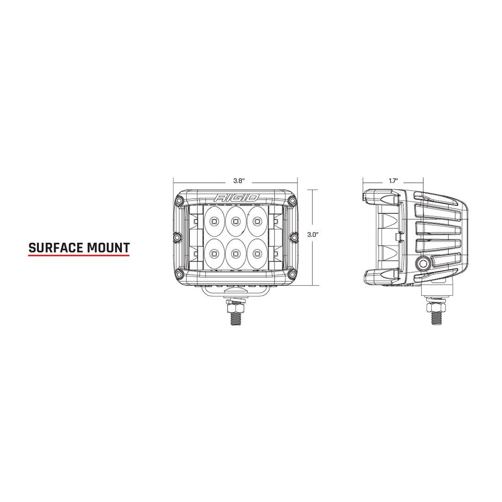 RIGID Industries - D-SS Series PRO - Surface Mount, 9-36V, IP68, Aluminum, Polycarbonate Lens — Quality Boat Parts