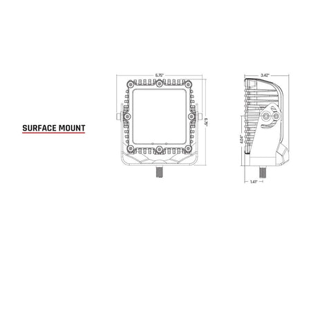 RIGID Industries - Q-Series Pro Lens - Amber, 9-36V, IP68, 123W, 8.8A — Quality Boat Parts