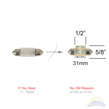 SCANDVIK - Replacement Bulb - 12/24V, 0.7W, 0.06A, Cool White (41101) — Quality Boat Parts