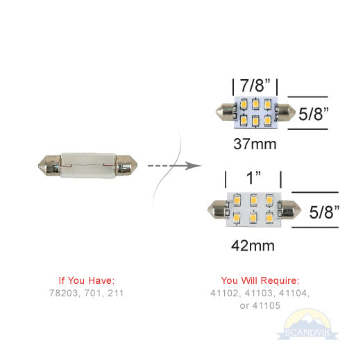 SCANDVIK - Replacement Bulb - 12/24V, 1.2W, 0.10A, Warm White (41102) — Quality Boat Parts