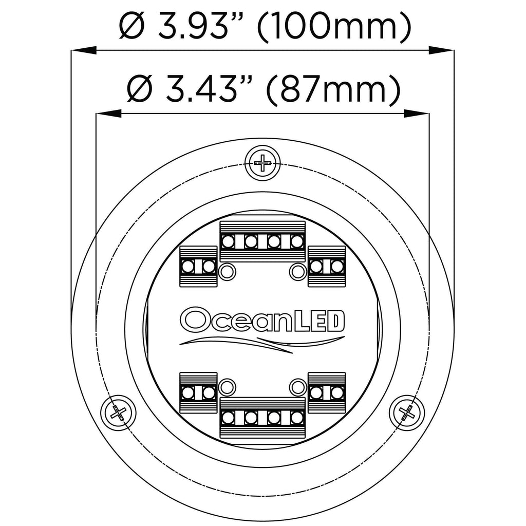 Ocean LED - SPORT S3116s Underwater Light - Rectangular Beam, Aluminium Bronze, IP69K — Quality Boat Parts