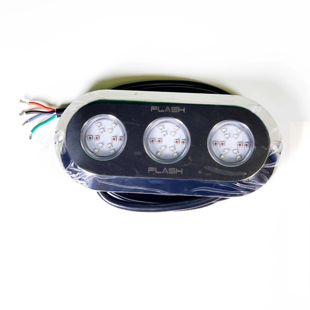 Plash - Grande Underwater Transom Light - RGB, 180W, 12V, 9.4A, 13950lm (PL-UWL-180RGB-K-C) — Quality Boat Parts