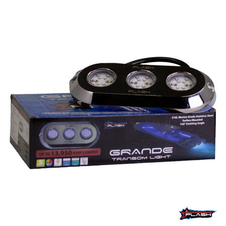 Plash - Grande Underwater Transom Light - RGB, 180W, 12V, 9.4A, 13950lm (PL-UWL-180RGB-K-C) — Quality Boat Parts