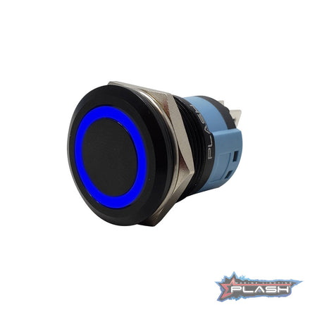Plash - Push Button - Illuminated Switch, IP67, 12V/24V DC, Black, 20A — Quality Boat Parts