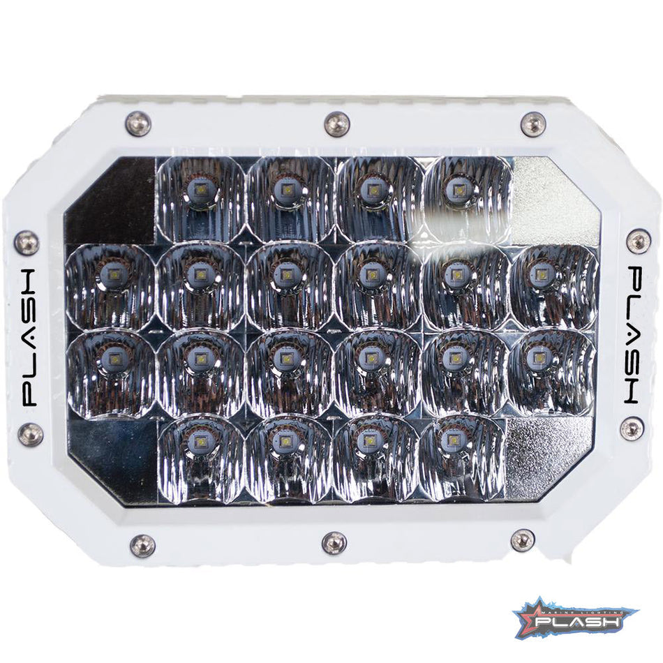Plash - Quad LED Search Light - White, 60W, IP69K, 5400lm, 9-36V (QUAD-FL-WHT) — Quality Boat Parts