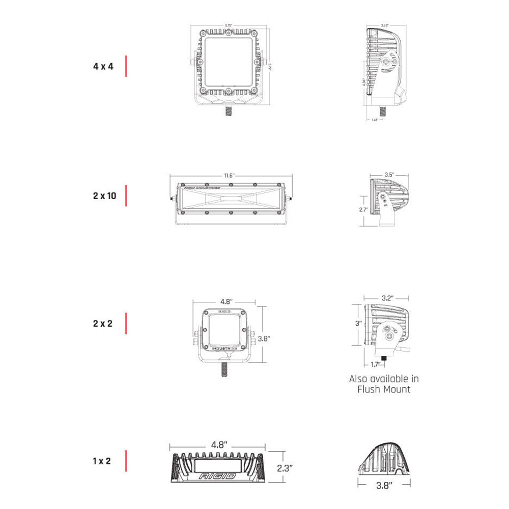 RIGID Industries - DC Scene Light - 76W, 8190Lm, 5.28A — Quality Boat Parts