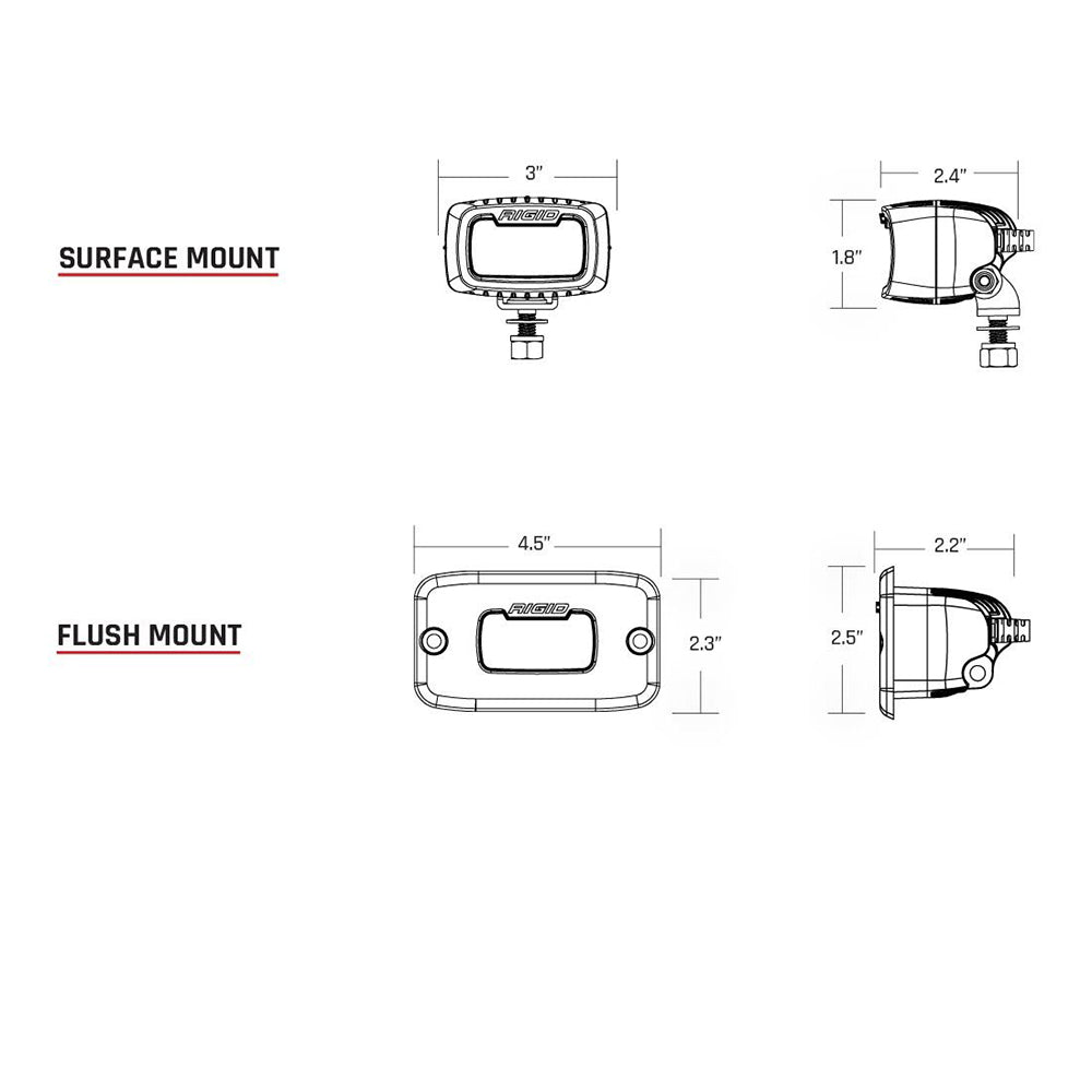 RIGID Industries - SR-M Series PRO - White, 15W, 50,000h, Aluminum — Quality Boat Parts