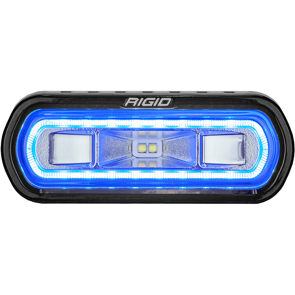 RIGID Industries - SR-L Series Marine Spreader Light - Black Surface Mount - White Light w/Blue Halo — Quality Boat Parts