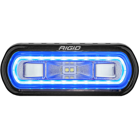 RIGID Industries - SR-L Series Marine Spreader Light - Black Surface Mount - White Light w/Blue Halo — Quality Boat Parts