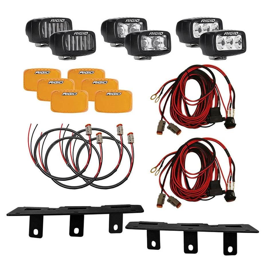 RIGID Industries - 2021+ Bronco MOD Bumper Triple SR-M Fog Light Kit — Quality Boat Parts